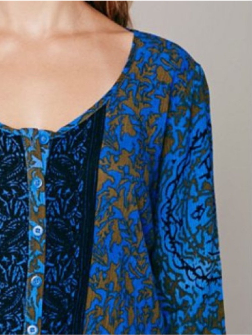 FREE PEOPLE Resort Romper - Blue and Green Patterned - Picture 4 of 15